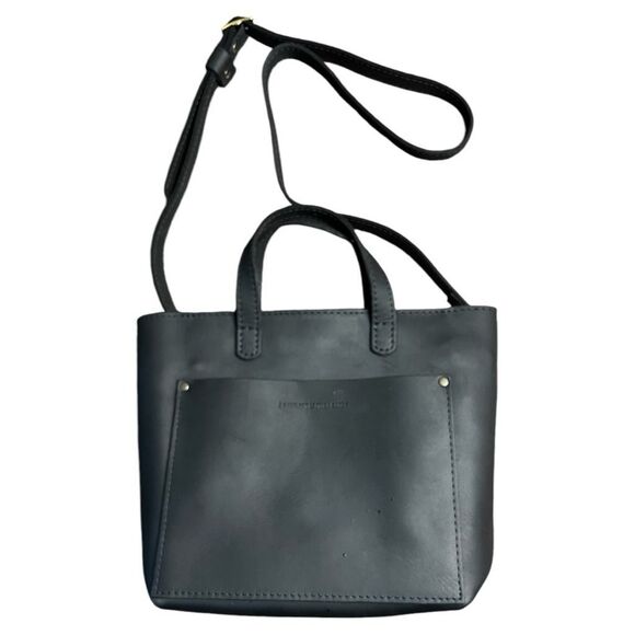 Portland Leather Handbags - Portland Leather Goods Mini Crossbody with Zipper in Black